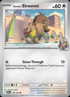 Arven's Skwovet 158/182 Common – Destined Rivals Pokémon card