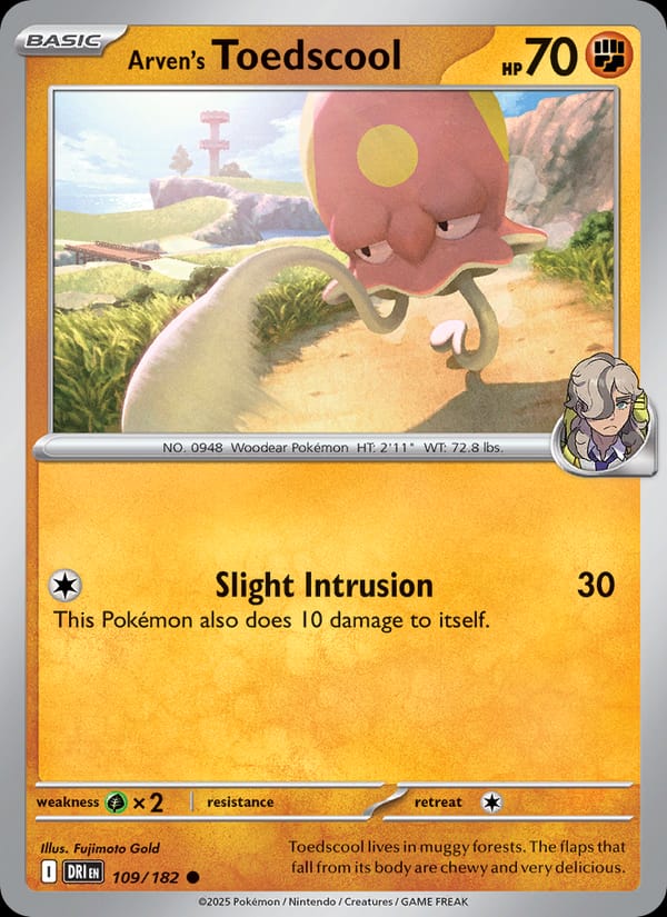 Arven's Toedscool 109/182 Destined Rivals Pokémon card