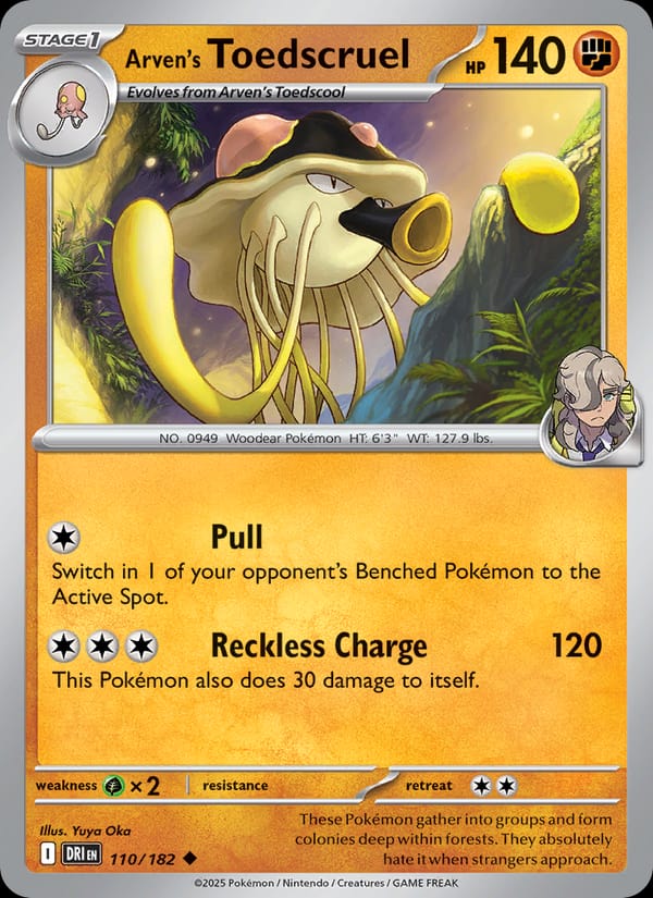 Arven's Toedscruel 110/182 Destined Rivals Pokémon card