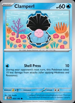 Clamperl 054/182 Common – Destined Rivals Pokémon card