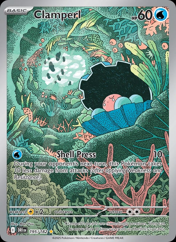 Clamperl 195/182 Destined Rivals Pokémon card