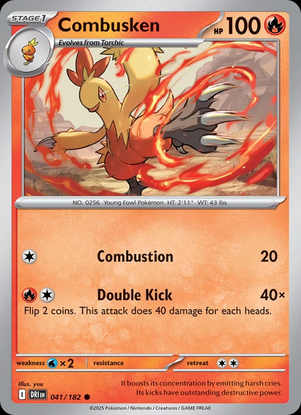 Combusken 041/182 Destined Rivals Pokémon card