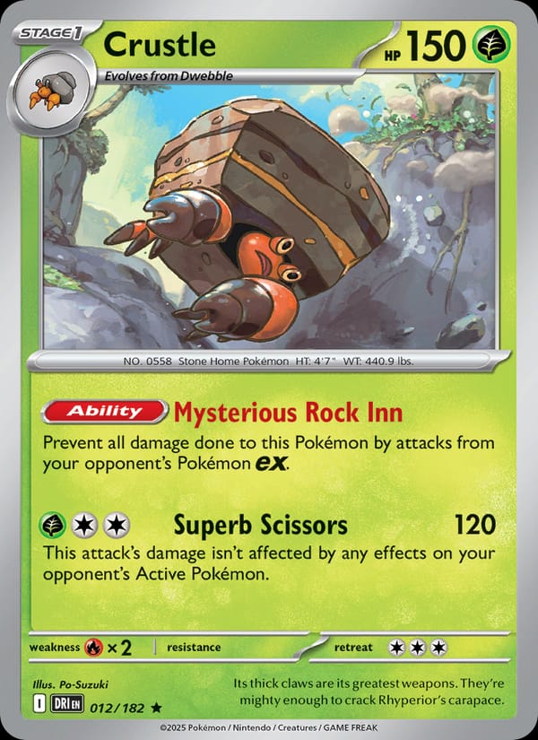 Crustle 012/182 Destined Rivals Pokémon card