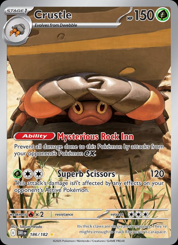 Crustle 186/182 Destined Rivals Pokémon card