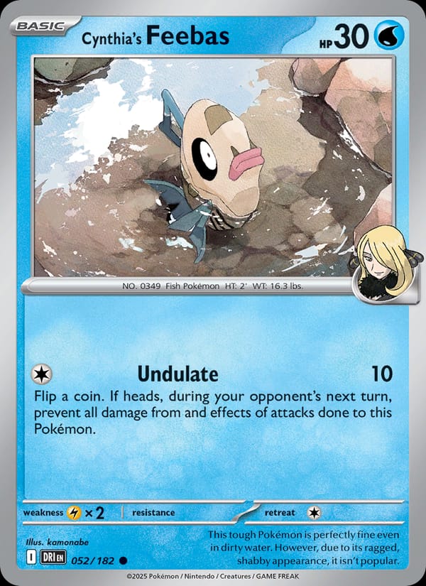 Cynthia's Feebas 052/182 Destined Rivals Pokémon card