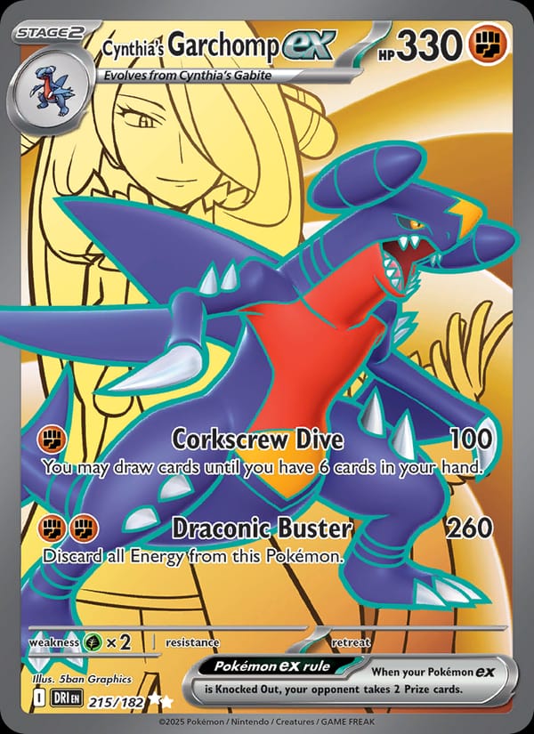 Cynthia's Garchomp ex 215/182 Destined Rivals Pokémon card