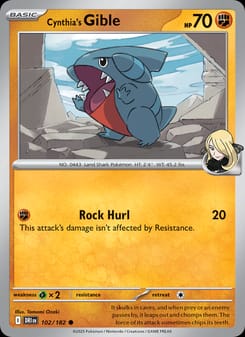 Cynthia's Gible 102/182 Common – Destined Rivals Pokémon card