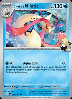 Cynthia's Milotic 053/182 Uncommon – Destined Rivals Pokémon card