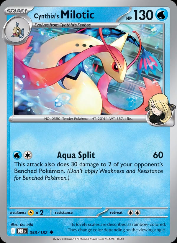 Cynthia's Milotic 053/182 Destined Rivals Pokémon card