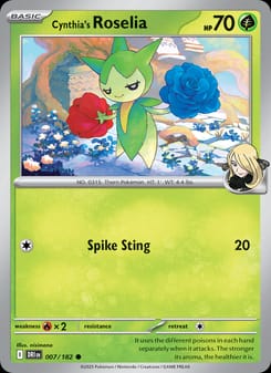 Cynthia's Roselia 007/182 Common – Destined Rivals Pokémon card
