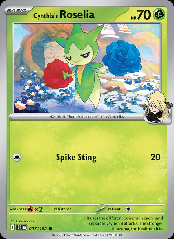 Cynthia's Roselia 007/182 Destined Rivals Pokémon card