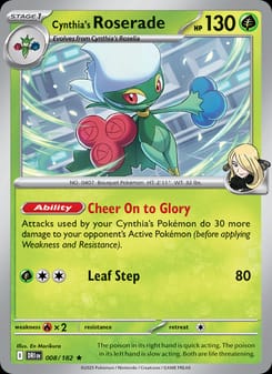 Cynthia's Roserade 008/182 Rare – Destined Rivals Pokémon card