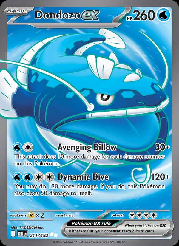 Dondozo ex 211/182 Destined Rivals Pokémon card