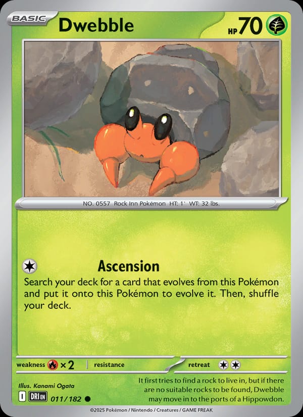 Dwebble 011/182 Destined Rivals Pokémon card