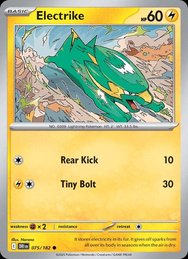 Electrike 075/182 Destined Rivals Pokémon card