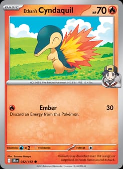 Ethan's Cyndaquil 032/182 Common – Destined Rivals Pokémon card