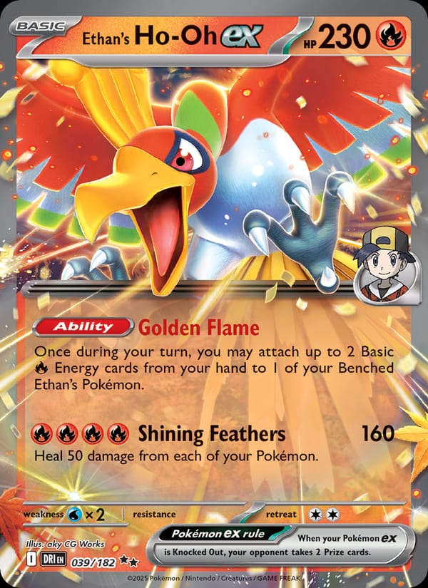 Ethan's Ho-Oh ex 039/182 Destined Rivals Pokémon card