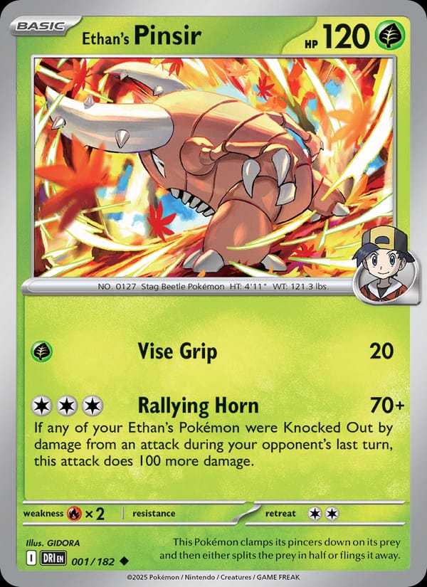 Ethan's Pinsir 001/182 Destined Rivals Pokémon card