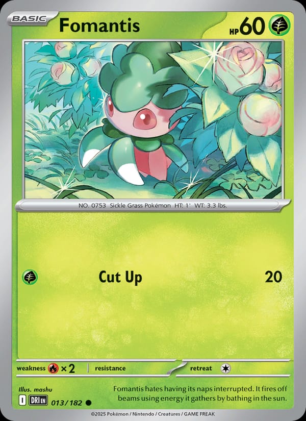 Fomantis 013/182 Destined Rivals Pokémon card