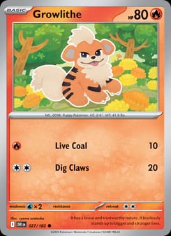 Growlithe 027/182 Common – Destined Rivals Pokémon card