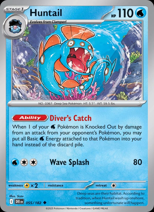 Huntail 055/182 Destined Rivals Pokémon card