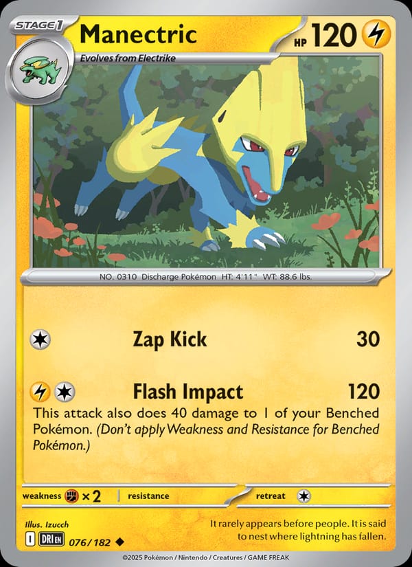 Manectric 076/182 Destined Rivals Pokémon card