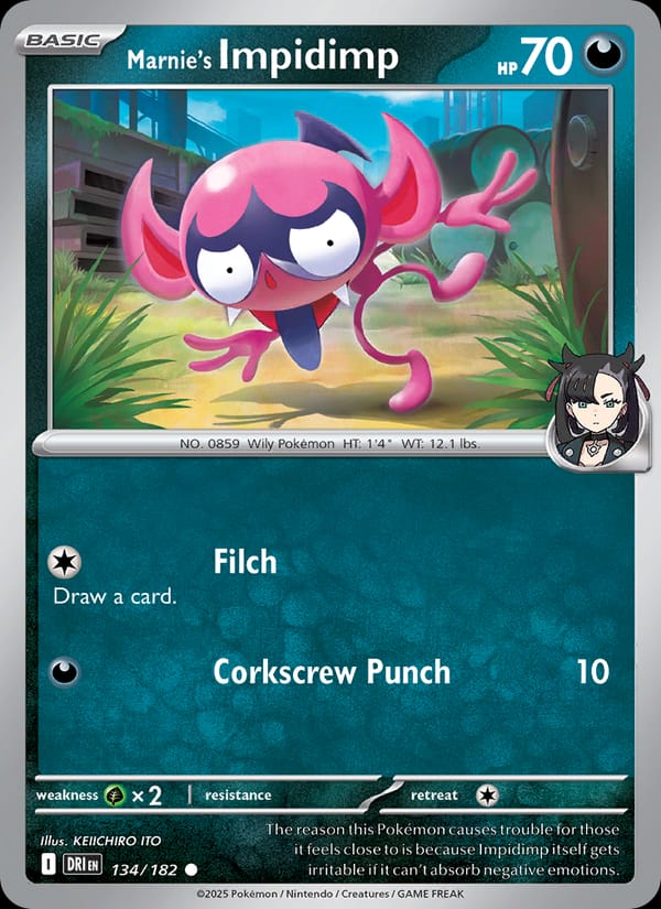 Marnie's Impidimp 134/182 Destined Rivals Pokémon card