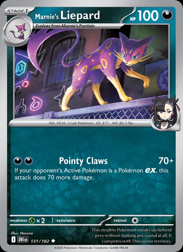 Marnie's Liepard 131/182 Destined Rivals Pokémon card