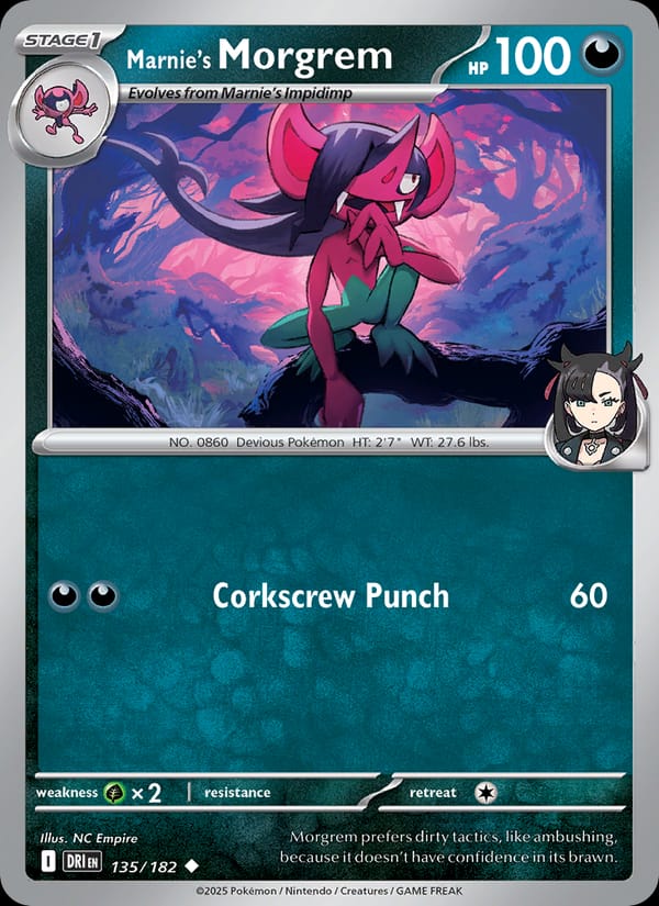 Marnie's Morgrem 135/182 Destined Rivals Pokémon card