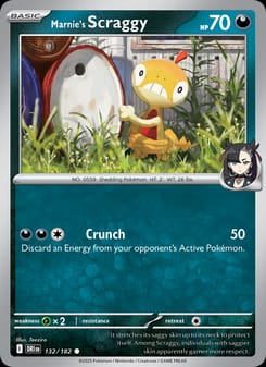 Marnie's Scraggy 132/182 Common – Destined Rivals Pokémon card