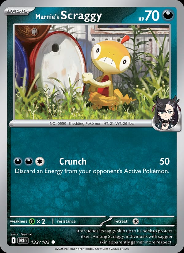Marnie's Scraggy 132/182 Destined Rivals Pokémon card