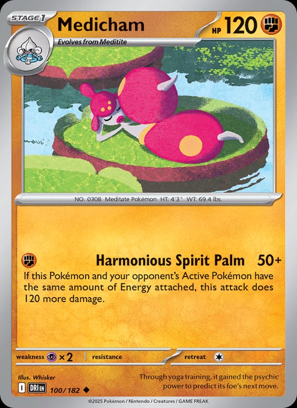 Medicham 100/182 Destined Rivals Pokémon card