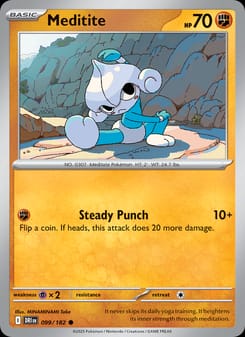 Meditite 099/182 Common – Destined Rivals Pokémon card