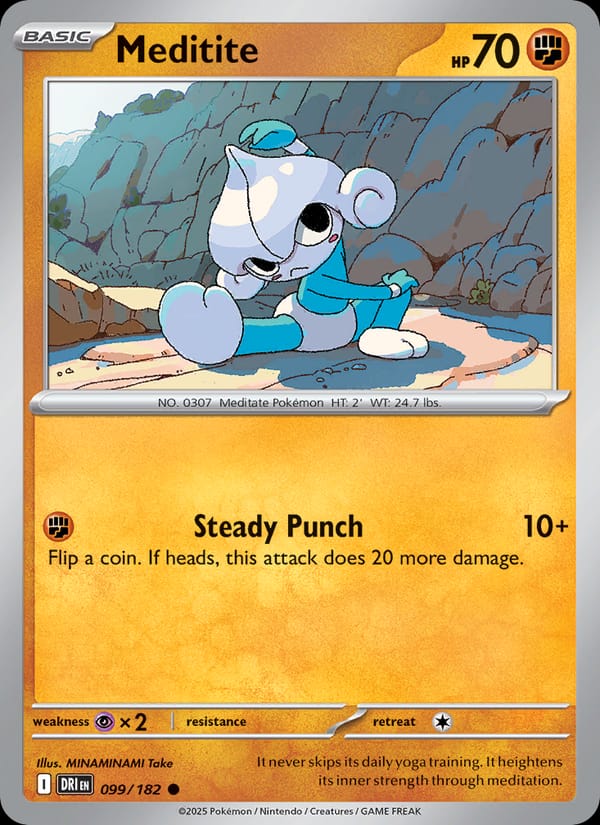 Meditite 099/182 Destined Rivals Pokémon card