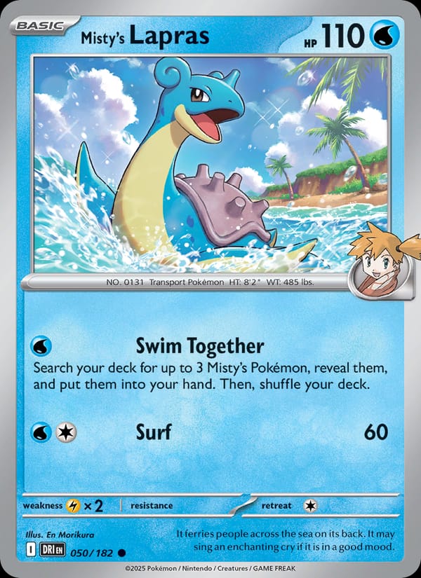 Misty's Lapras 050/182 Destined Rivals Pokémon card