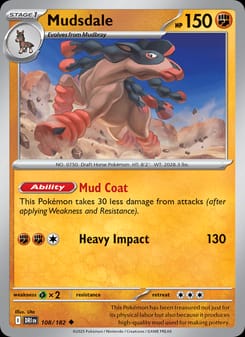 Mudsdale 108/182 Uncommon – Destined Rivals Pokémon card