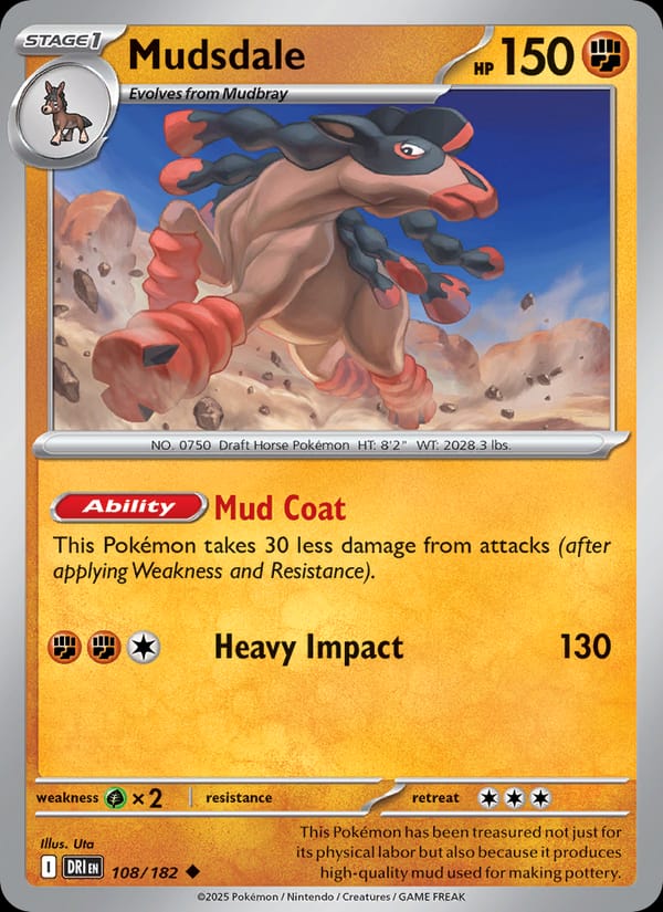 Mudsdale 108/182 Destined Rivals Pokémon card
