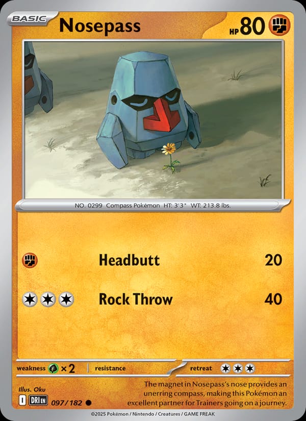 Nosepass 097/182 Destined Rivals Pokémon card