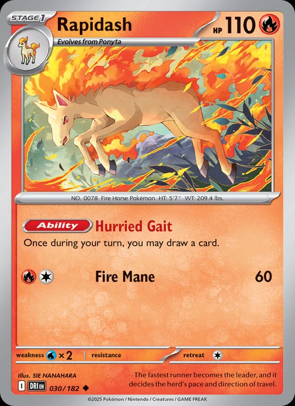 Rapidash 030/182 Destined Rivals Pokémon card