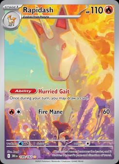 Rapidash 189/182 Illustration Rare – Destined Rivals Pokémon card