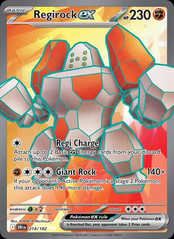Regirock ex 214/182 Destined Rivals Pokémon card