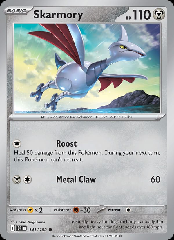 Skarmory 141/182 Destined Rivals Pokémon card