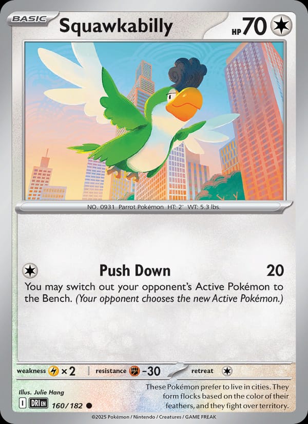 Squawkabilly 160/182 Destined Rivals Pokémon card