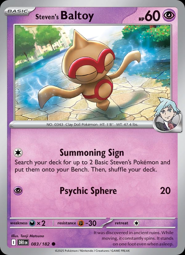Steven's Baltoy 083/182 Destined Rivals Pokémon card