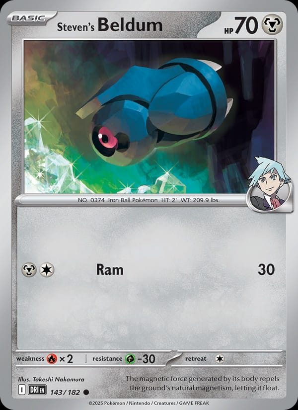 Steven's Beldum 143/182 Destined Rivals Pokémon card