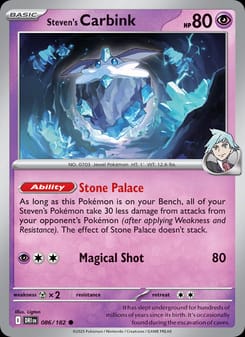 Steven's Carbink 086/182 Common – Destined Rivals Pokémon card
