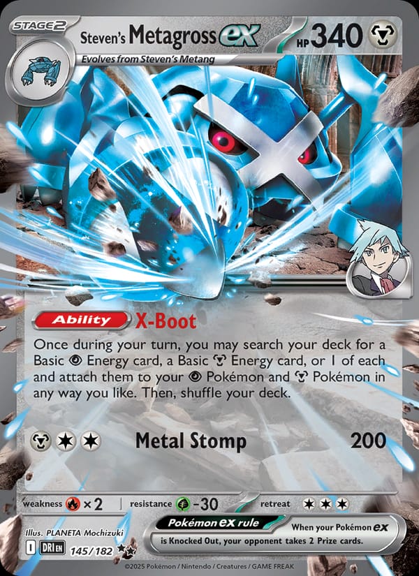 Steven's Metagross ex 145/182 Destined Rivals Pokémon card