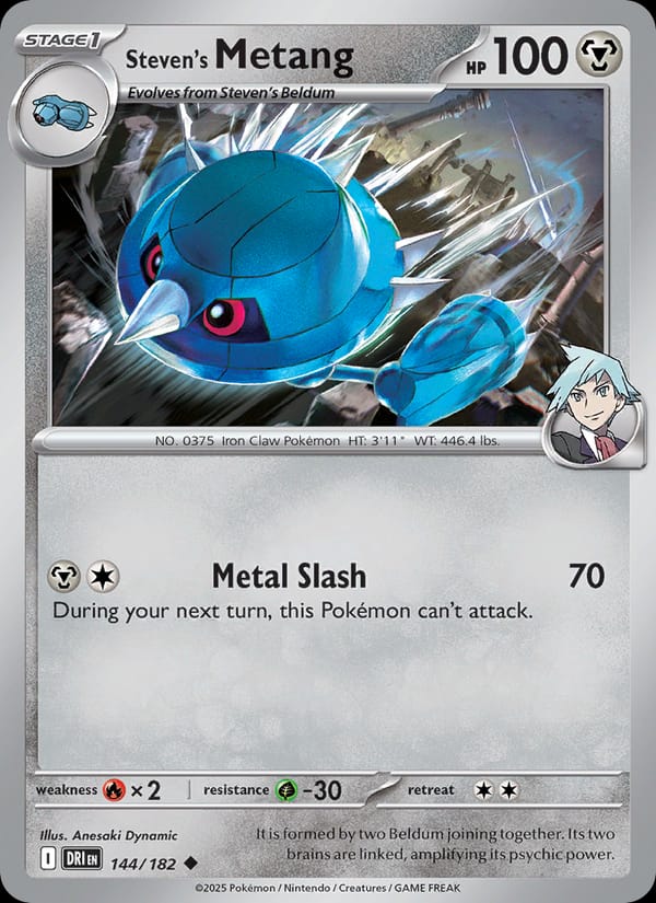 Steven's Metang 144/182 Destined Rivals Pokémon card