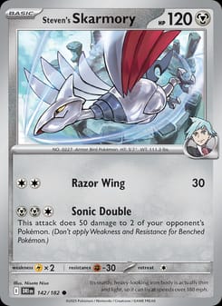 Steven's Skarmory 142/182 Common – Destined Rivals Pokémon card