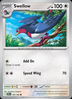 Swellow 157/182 Common – Destined Rivals Pokémon card